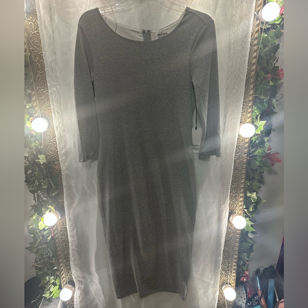 NWT Unique Vintage Shimmering MIDI dress L